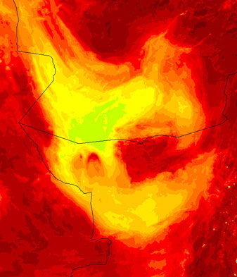 Dust Storm in Afghanistan (Surface Temperature image)