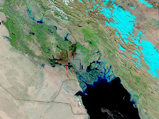 Floods in Iran and Iraq - False Color