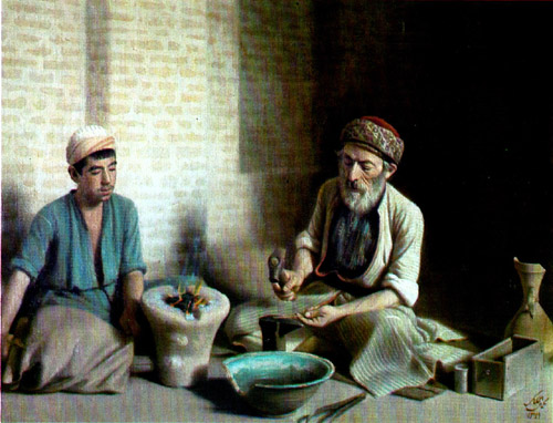 Goldsmiths in Baghdad a painting by Kamal-ol-Molk