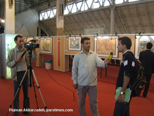 Iran News Network (Channel 6) interviewing Pejman Akbarzadeh, Persian Gulf Organization's Representative in Tehran - Persian Gulf Exhibition - May 2005