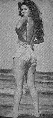 Sepideh in a one-piece bathing suit