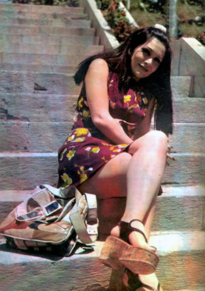 Giti Pashaei in miniskirt and high heels