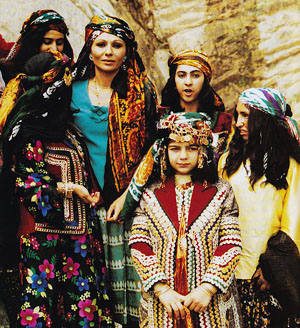 Farah Pahlavi & local women in Luristan - 1970s
