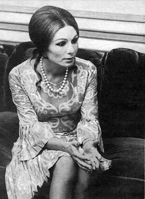 Farah wearing a silk dress made by local fabric makers - 1970s