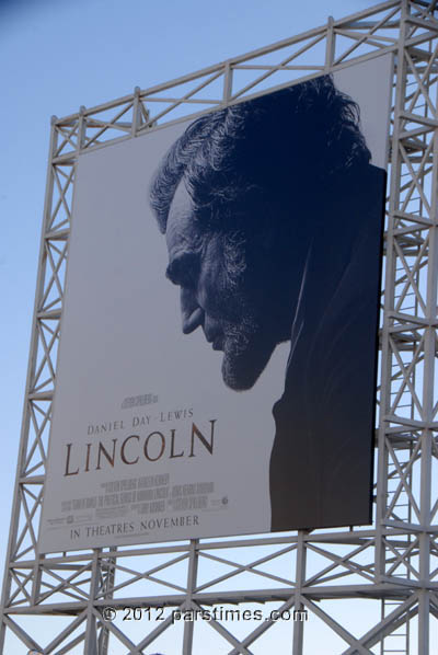 Lincoln movie billboard on Hollywood Blvd - - by QH