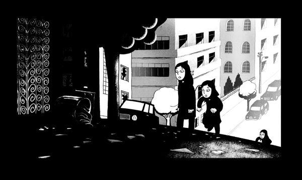 Illustration from Persepolis by Marjane Satrapi and Vincent Paronnaud.   2007 courtesy of Sony Pictures Classics