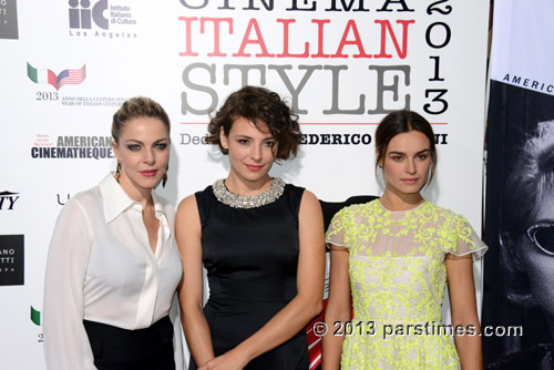Actresses Claudia Gerini, Jasmine Trinca and Kasia Smutniak  - Hollywood (November 14, 2013
