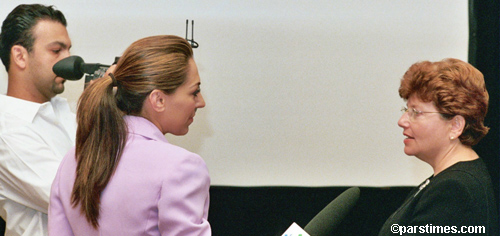 VOA Persian Reporter Shally Zomorodi interviewing Irvine Mayor Beth Krom - May 21, 2005