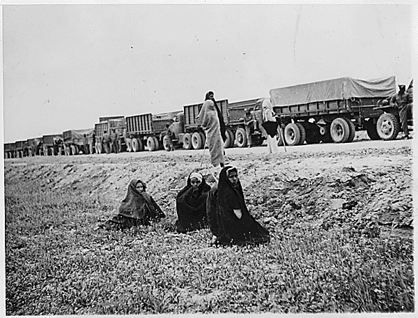 Near East Iran - truck convoy of US supplies for USSR , 06/05/1943