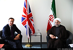 British Prime Minister, Iranian President Rouhani at the UN - September 30, 2014 - Courtesy of ISNA
