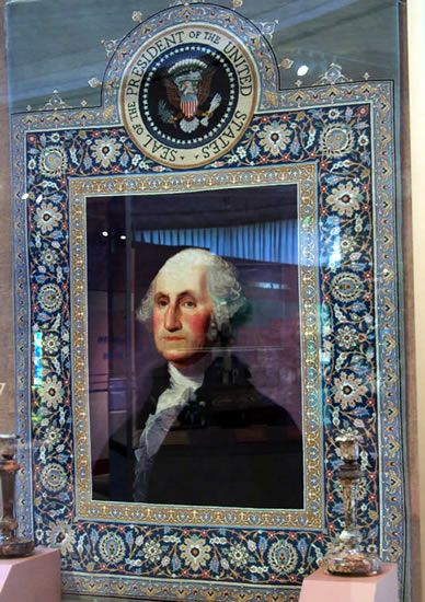 Shah of Iran gift to the US: Tapestry of George Washington