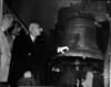 Prime Minister Mohammad Mossadegh of Iran viewing the Liberty Bell.