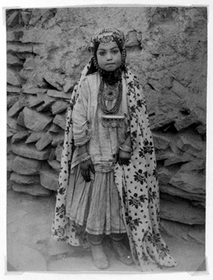 Antoin Sevruguin - Jewish Village Girl Adorned in Silver Jewelry (Qajar Era)