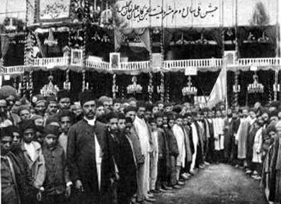 Iranian Jews celebrating the second anniversary of the Constitutional Revolution in Tehran