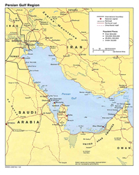 Persian Gulf Region - Political Map