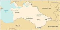 Map of  Turkmenistan - CIA World Fact Book