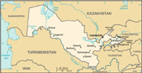 Map of Uzbekistan - CIA World Fact Book