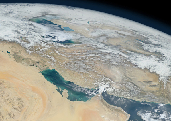 Iran & Persian Gulf - NASA Blue Marble acquired January 4, 2012