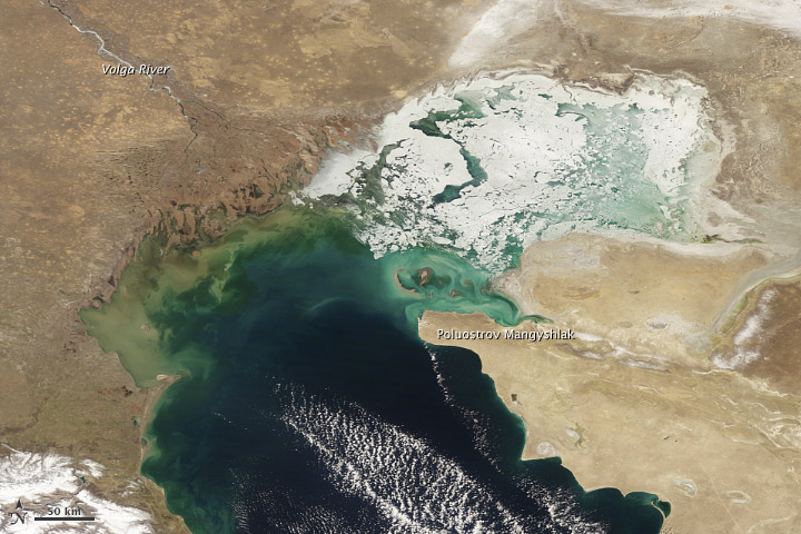 Ice on the Caspian Sea - NASA 
