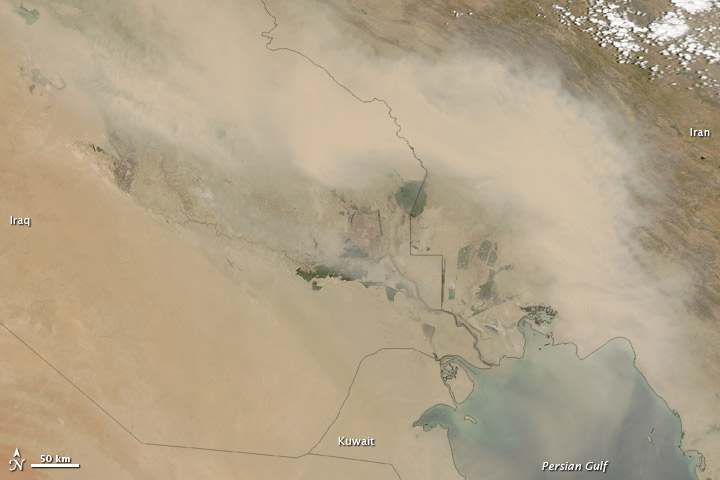 Dust over Iraq and Iran