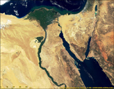 Nile Delta and Sinai Peninsula - MODIS (February 29, 2000)