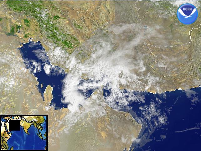 Persian Gulf regional imagery, 2003.02.24 at 0622Z. Centerpoint Latitude:26:43:32N Longitude: 54:38:47E. 