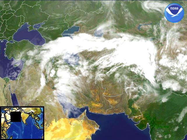 Middle East regional imagery, 2003.03.25 at 1300Z. Centerpoint Latitude: 39:31:18N Longitude: 53:36:42E.