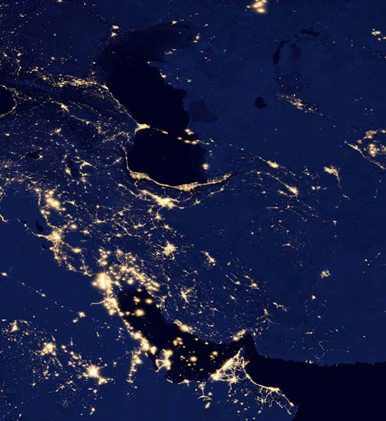 The Persian Gulf Region at night