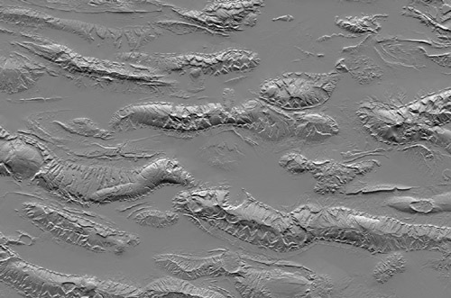 Zagros Mountains, Iran, SRTM Shaded Relief