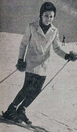 Farah Diba skiing in Shemshak