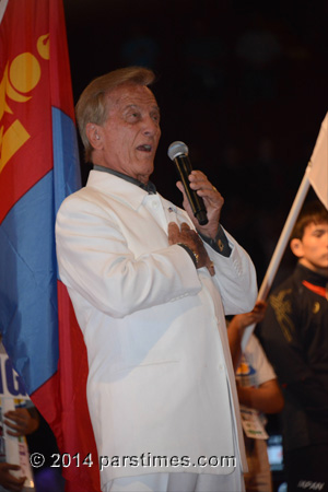 Pat Boone singing the national anthem - LA Forum  (March 15, 2014) - by QH