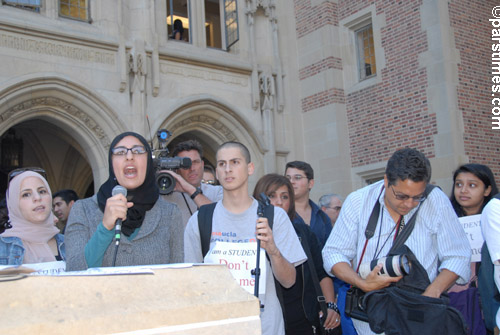 Muslim students protesting on campus