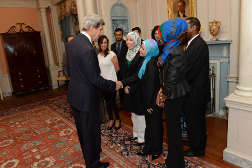 U.S. Secretary of State John Kerry meets with Muslim American women at the State Department in Washington, D.C  - USDOS Photo (July 24, 2013)