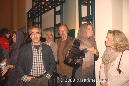 Iranian filmmakers with their guides outside the Freud Playhouse