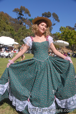 Woman wearing a French period costume