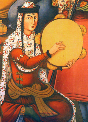 A Persian Woman playing the daf - Isfahan