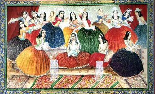 Qajar Women - Illustration from One Thousand and One Nights, Sani ol-Molk