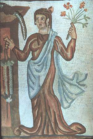 Persian woman as depicted in Sassanid floor mosaic