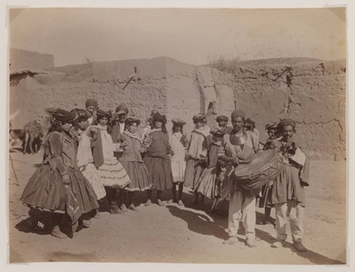 Antoin Sevruguin's  Group of Women in Tribal Costume Dancing