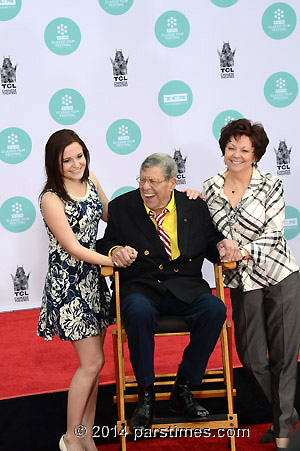 Jerry Lewis and daughter Daniele & wife SanDee Pitnick - Hollywood (April 12, 2014) - by QH