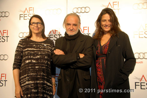 Producer Elizabeth Redleaf, Director Bla Tarr, Christine K. Walker - Hollywood (November 9, 2011) - by QH