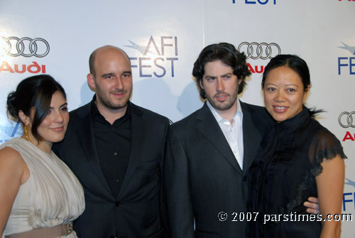 (L-R) Lara Alameddine, Executive producer Daniel Dubiecki, Jason Reitman and wife Michele Lee - AFI Fest (November 5, 2007)- by QH