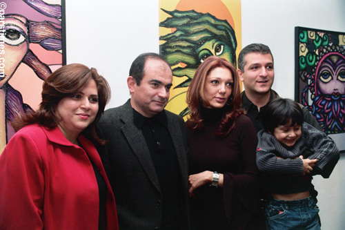 Mahsa Shoeleh, husband Dr. Ali Maki and son, Kamran Beigi , Roxana Ganji - Seyhoun Gallery (December 17, 2005) - by QH