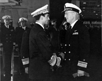 Admiral Bogan meets Shah of Iran - December 3, 1949