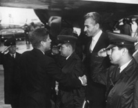 The Shah of Iran, Mohammad Reza Pahlavi, Arrives at Washington National Airport - April 11, 1962