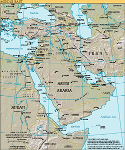 Detailed Map of the Middle East