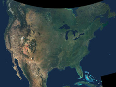 natural-color image of North America NASA/JPL